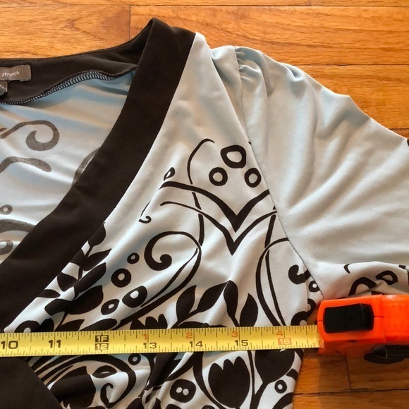 Pretty Apt. 9 Dress Top Size Small Aqua/Brown - Picture 3 of 7